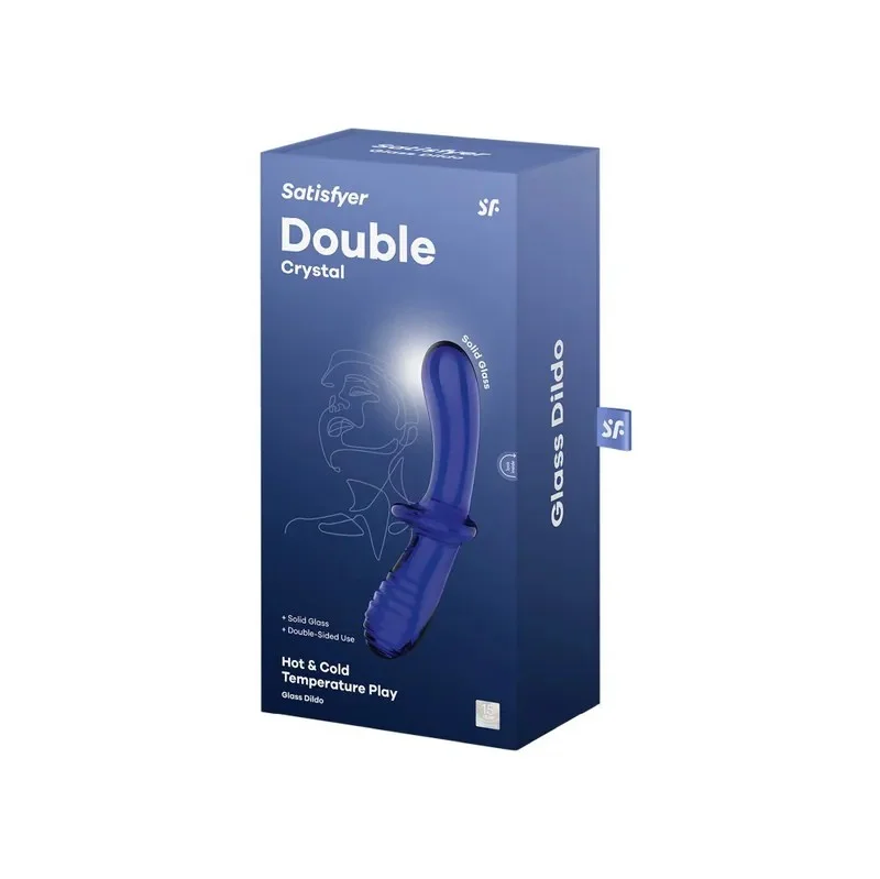 德國Satisfyer Double Crystal 雙向玻璃按摩棒(晶藍)