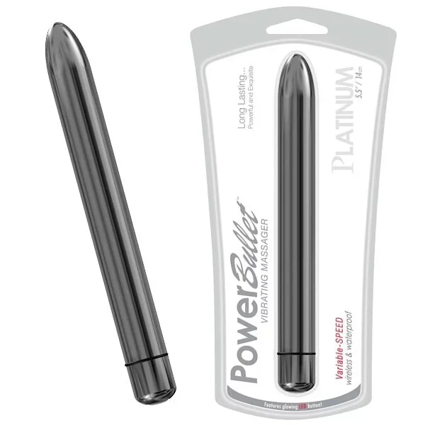 加拿大 BMS PowerBullet 14cm超強震動小鋼砲跳蛋(白金) Platinum 5.5