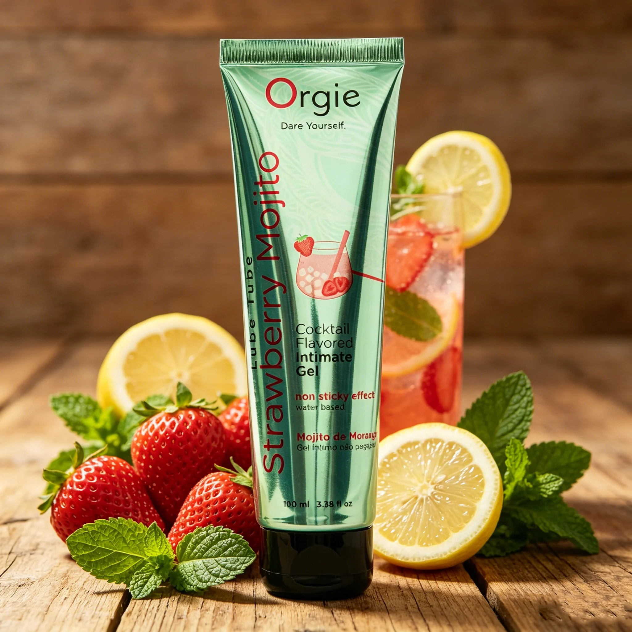 葡萄牙 Orgie｜Lube Tube Cocktail｜雞尾酒風味人體潤滑液 草莓莫吉托 100ml(請點擊內文中購買網址購買)